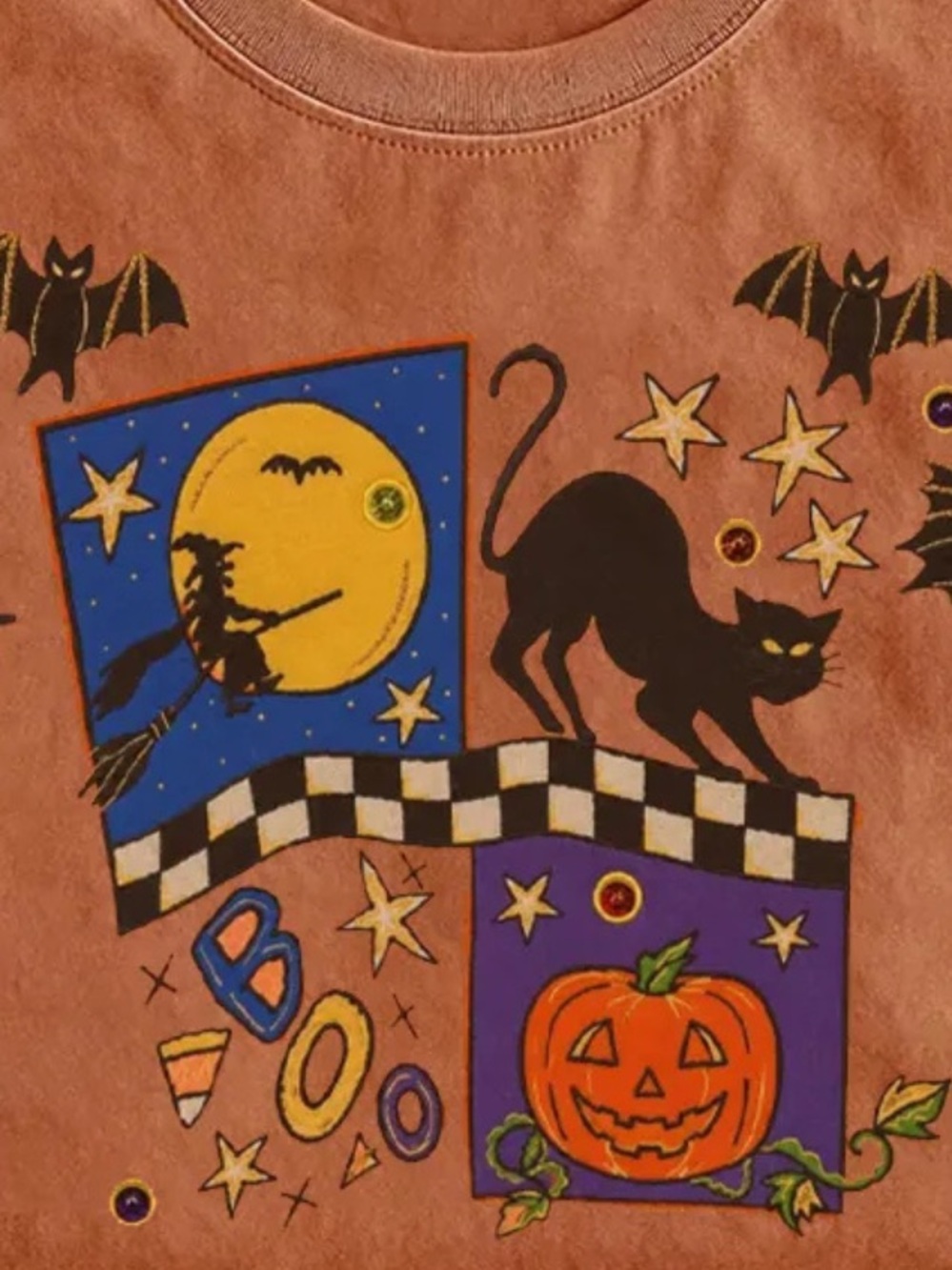 Halloween Pumpkin & Black Cat Costume T‑Shirt - Orange Gildan Shirt - Picture 2 of 2